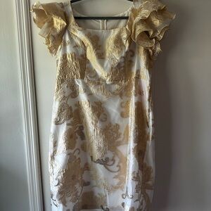 Elegant Gold and Cream Dress